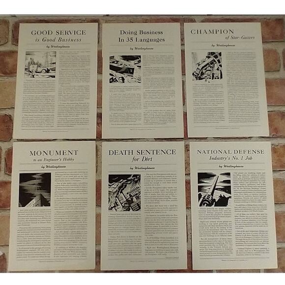 1940s Westinghouse Lot of 6 Vtg Magazine Print Ads WWII Era Retro Ephemera - Picture 11 of 11